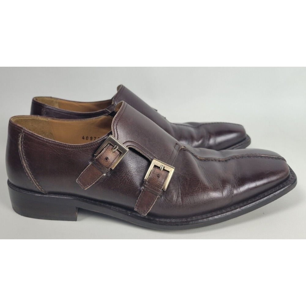 Mezlan Mens Brown Leather Split Toe Double Monk Strap Dress Shoes‎ Spain 8.5 M